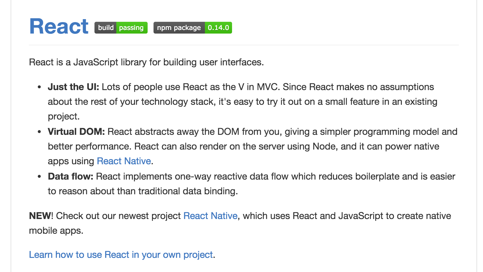 React README