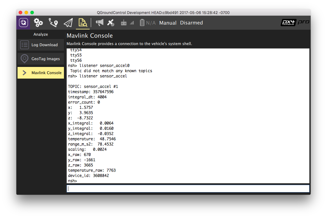 QGC MAVLink Console